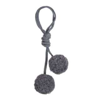 MOUCHE - POMPOM GRIS FONCÉ & ARGENT PM