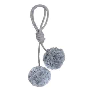 MOUCHE - POMPON COTON VOILE GRIS & ARGENT PM