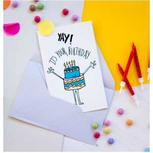 MATHILDE CABANAS - CARTE BIRTHDAY GATEAU