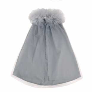 MOUCHE - CAPE AVEC COLLERETTE TULLE GRIS