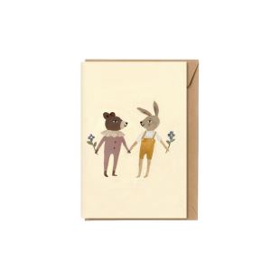 MAIN SAUVAGE - Carte double A5 | teddy and bunny