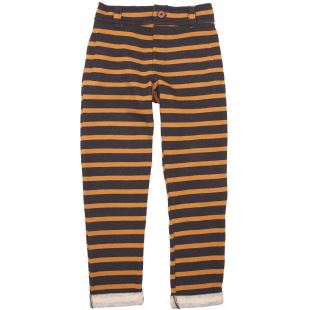 ÉMILE ET IDA - PANTALON RAYÉ MARINE ET OCRE