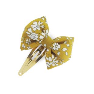 LUCIOLE ET PETIT POIS - BARETTE NOEUD PAPILLON LIBERTY CAPEL MOUTARDE