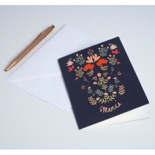 SEASON PAPER - CARTE DOUBLE FOLK "MERCI"