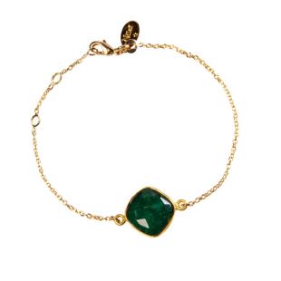 NILAÏ - BRACELET CHAINE NEW PRÉCIEUSES QUARTZ EMERAUDE