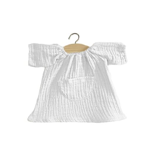 Robe Jeanne en coton double gaze blanc