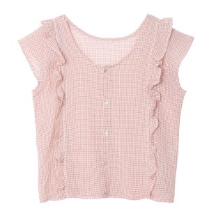 EMILE & IDA - LIGNE FEMME - BLOUSE VICHY TERRACOTTA