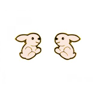 ACORN & WILL - BOUCLES D'OREILLE - LAPIN ROSE