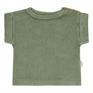 POUDRE ORGANIC - TEE SHIRT ÉPONGE LAURIER -OIL GREEN