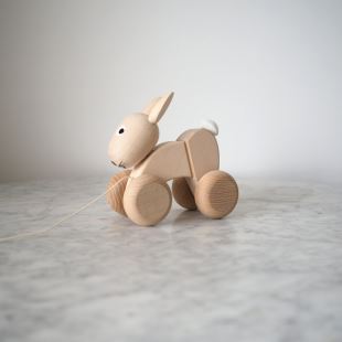 SARAH & BENDRIX - LAPIN - JOUET EN BOIS À TIRER