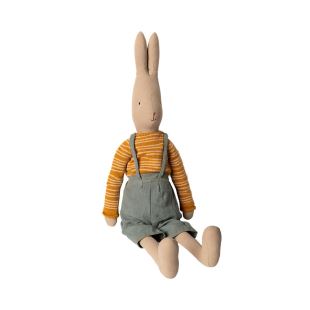 MAILEG - GRAND LAPIN SALOPETTE ET PULL MOUTARDE
