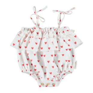 PIUPIUCHICK - BABY PLAYSUIT RED HEARTS