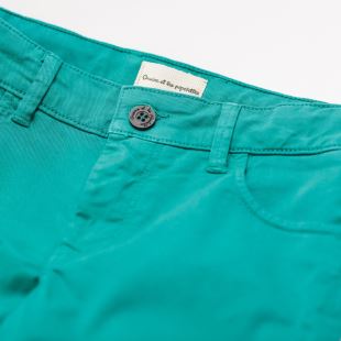 ARSENE ET LES PIPELETTES - PANTALON EN GABARDINE STRETCH VERT EMERAUDE