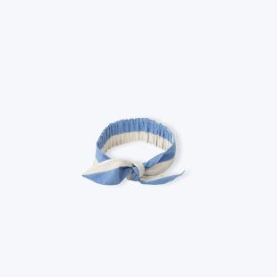 ARSÈNE ET LES PIPELETTES - BANDEAU NŒUD POUR FILLE RAYÉ BLEU OCÉAN ET BLANC