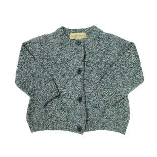 LA PETITE COLLECTION - GILET MOULINÉ MARINE/VANILLE