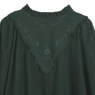 EMILE & IDA - LIGNE FEMME - BLOUSE VINTAGE CRÉPON FEMME FORÊT