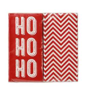 TALKING TABLE - 16 X SERVIETTE CHEVRON & HO HO HO