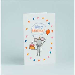 MATHILDE CABANAS - CARTE HAPPY BIRTHDAY SOURICETTE