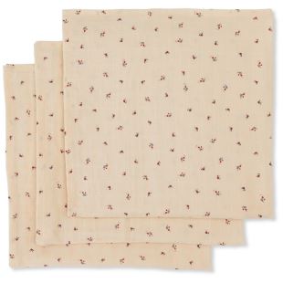 KONGES SLOJD - LANGE DE COTON - BLOOM RED & BLUE X 3