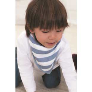 ADEN + ANAIS - BAVOIR BANDANA ROCK STAR STRIPE BLEU GRIS