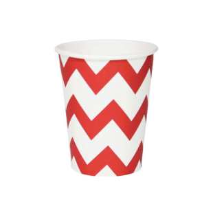 MY LITTLE DAY - 8 GOBELETS CHEVRONS ROUGES