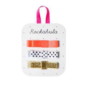 ROCKAHULA - 3 X BARRETTE ORANGE/GOLD
