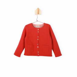 ARSÈNE ET LES PIPELETTES - CARDIGAN MOLLETON LUREX CORAIL