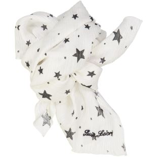 LOUIS LOUISE - FOULARD SISSI ÉTOILE WHITE & BLACK