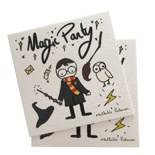 MATHILDE CABANAS - INVITATION ANNIVERSAIRE MAGIC HARRY X 6