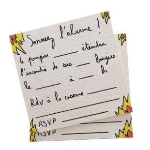 MATHILDE CABANAS - INVITATION ANNIVERSAIRE POMPIER X 6