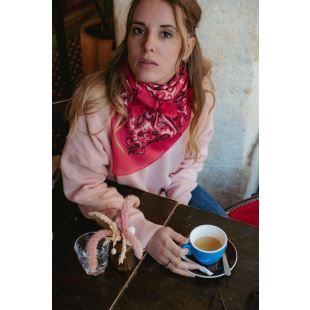 MAISON LECOMTE FLAMENT - FOULARD LARGE BANDANA | FUCHSIA