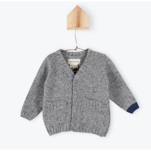 ARSÈNE ET LES PIPELETTES - CARDIGAN TRICOT GRIS CHINÉ