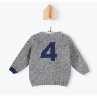 ARSÈNE ET LES PIPELETTES - CARDIGAN TRICOT GRIS CHINÉ