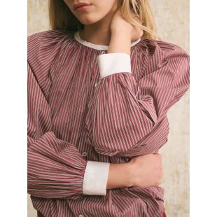 HOD PARIS - BLOUSE NAILA | WINE STRIPE