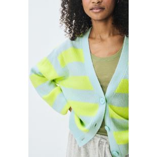 AMERICAN VINTAGE - PULL RAXOW | RAYURES JAUNE FLUO