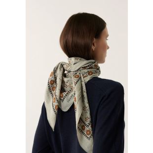 SOEUR - FOULARD CLASSIQUE | MARRON ET GRIS