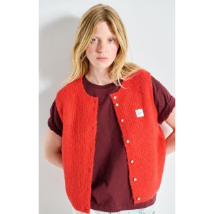 AMERICAN VINTAGE - GILET EAST COL ROND | PIMENT