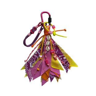 Badhnati - Bag charm | cyclamen, rose, jaune, mandarine