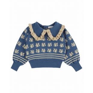 EMILE ET IDA - PULL BÉBÉ ÉCUREUIL | BLEU