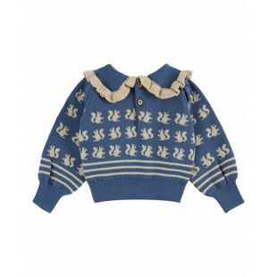 EMILE ET IDA - PULL BÉBÉ ÉCUREUIL | BLEU