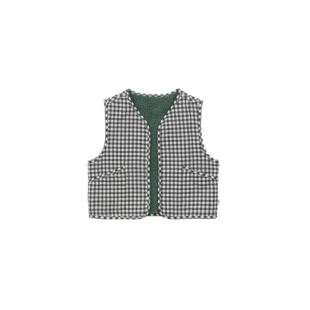 ARSENE ET LES PIPELETTES - GILET RÉVERSIBLE VICHY SHERPA