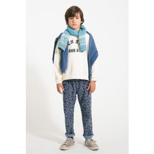 PIUPIUCHICK - PANTALON VELOURS | BLUE ANIMAL
