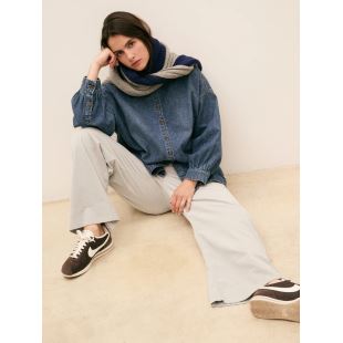 HOD PARIS - PANTALON LARGE JIMMY VELOURS | CLOUD