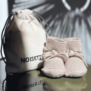 BONJOUR LITTLE - CHAUSSONS MERINOS | NOISETTE