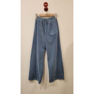 HOD PARIS - PANTALON LARGE JIMMY VELOURS | SKY