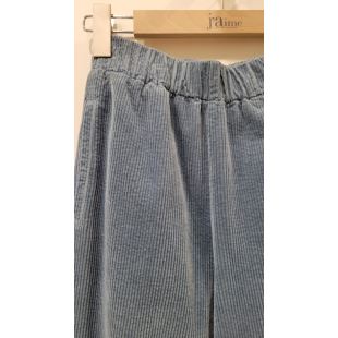 HOD PARIS - PANTALON LARGE JIMMY VELOURS | SKY