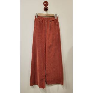 HOD PARIS - PANTALON LARGE JIMMY VELOURS | BRICK