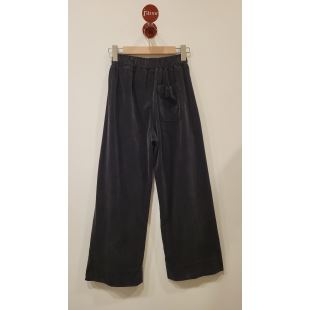 HOD PARIS - PANTALON LARGE JIMMY VELOURS | ANTHRACITE