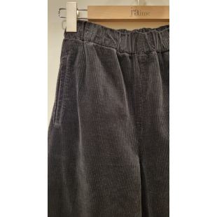 HOD PARIS - PANTALON LARGE JIMMY VELOURS | ANTHRACITE