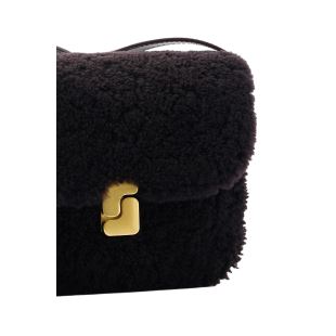 SOEUR - SAC MINI BELLISSIMA | SHEARLING MARRON